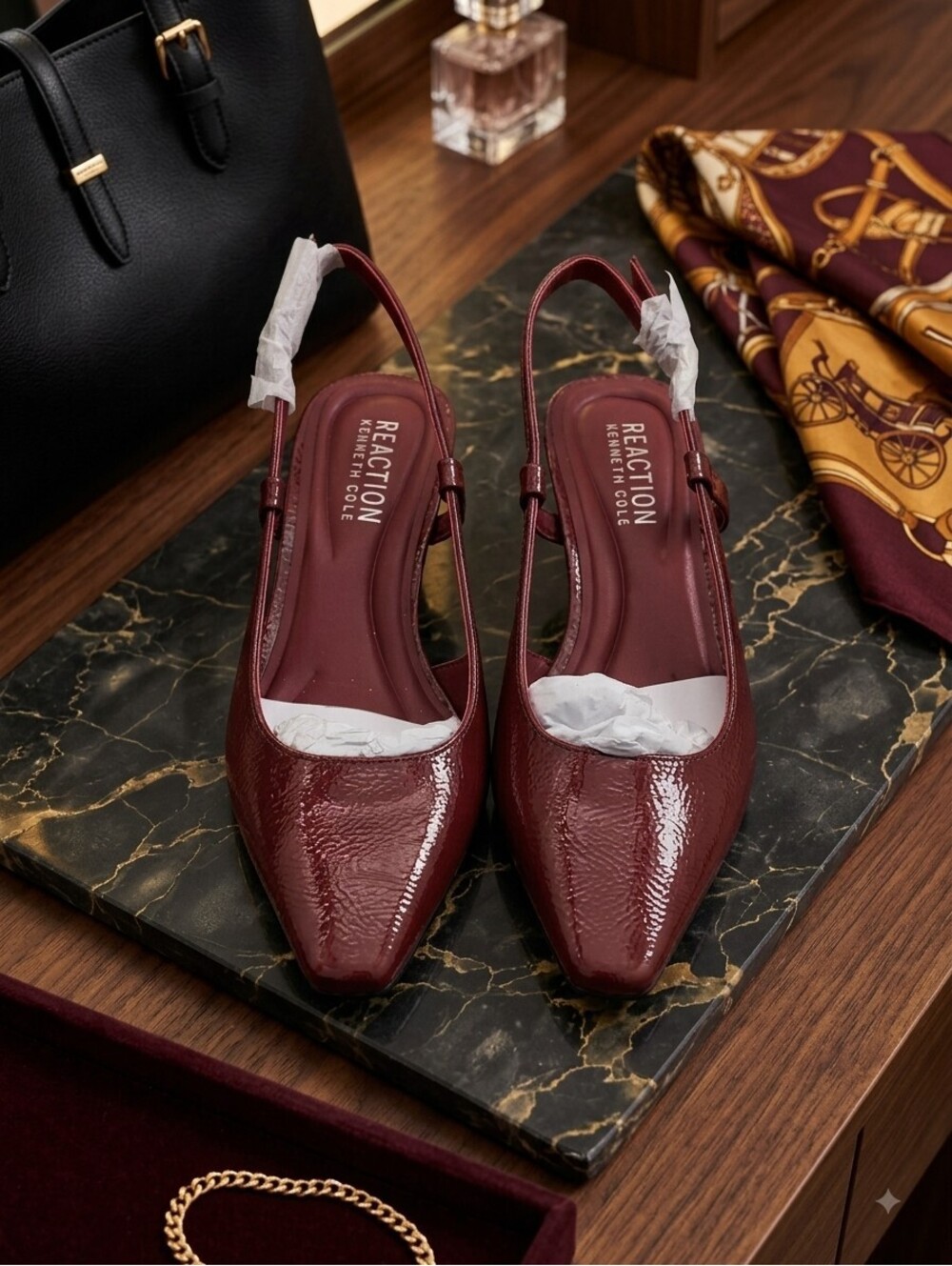 Kenneth Cole Reaction Pointed-Toe Slingback Kitten Heels